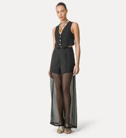 forte_forte wide–leg trousers in silk organza noir^ Pants
