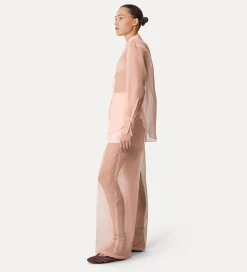 forte_forte wide–leg trousers in silk organza pesco^ Pants