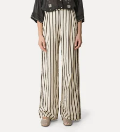 forte_forte wide–leg trousers with a pinstripe pattern orchidea^ Pants