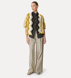 forte_forte wide–leg trousers with a pinstripe pattern orchidea^ Pants