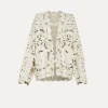 forte_forte women's leather bomber jacket with “poetic orchid” embroidery work orchidea^ Coats