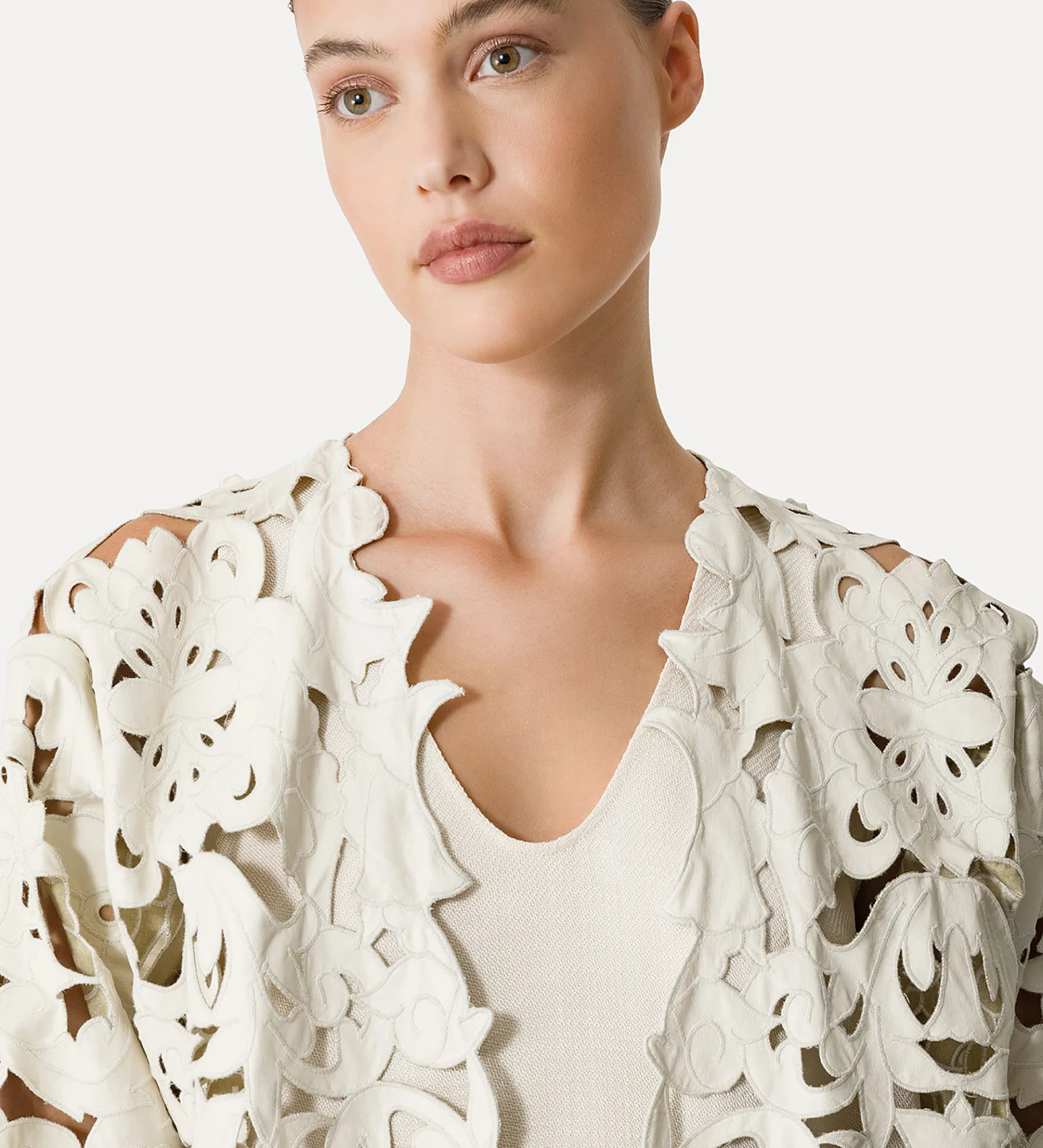 forte_forte women's leather bomber jacket with “poetic orchid” embroidery work orchidea^ Coats