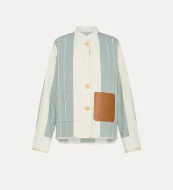forte_forte work jacket in cotton and linen acqua^ Jackets