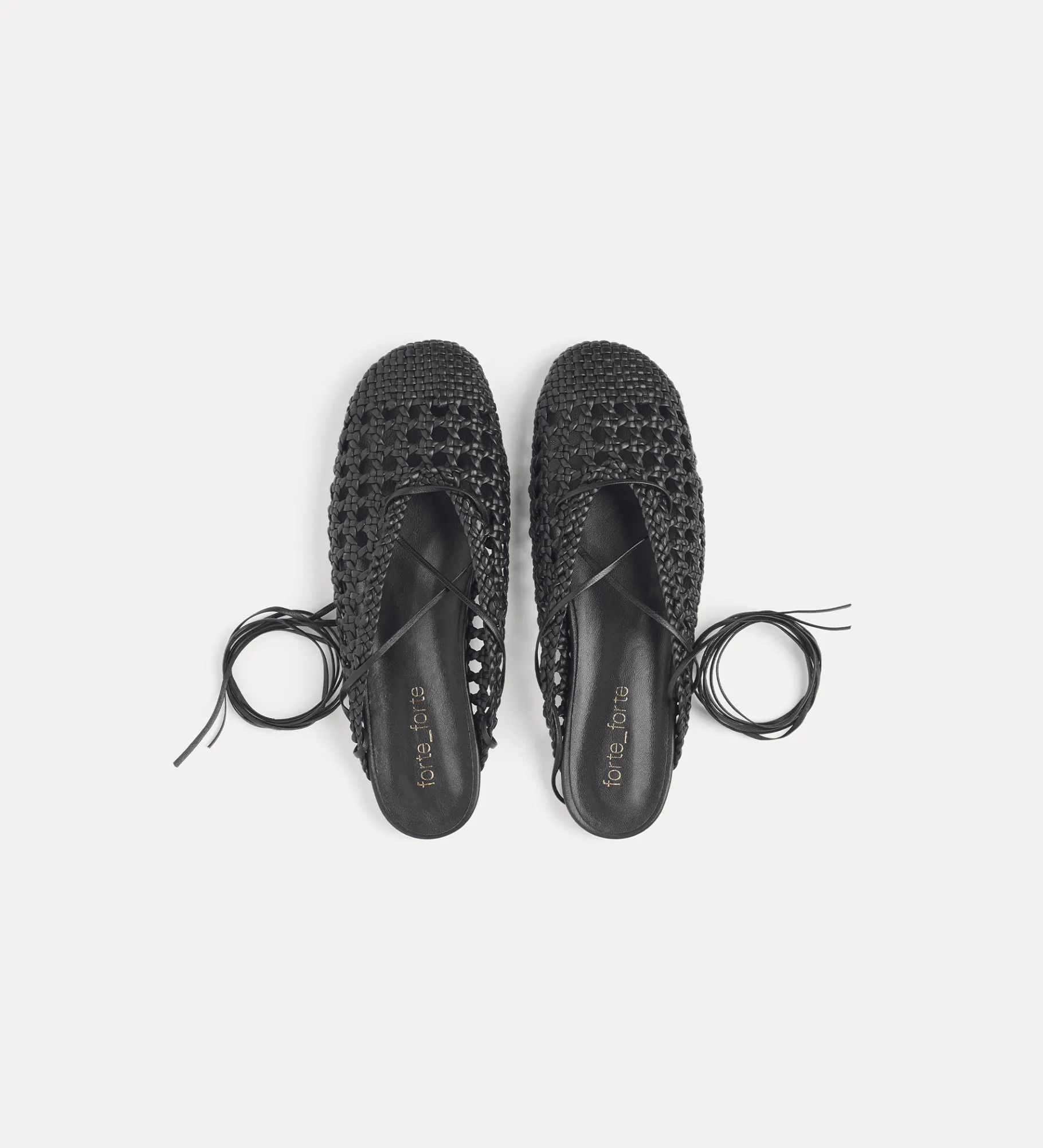 forte_forte woven backless slipper in black nero^ Shoes