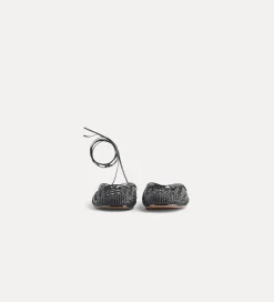 forte_forte woven backless slipper in black nero^ Shoes