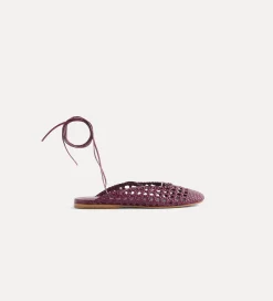 forte_forte woven backless slipper ruby^ Shoes