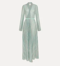 forte_forte wrap dress in lurex–shot jersey acqua^ Dresses